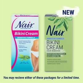 Nair Nair Bikini Cream with Green Tea Sensitive Formula, 1.7 Ounce