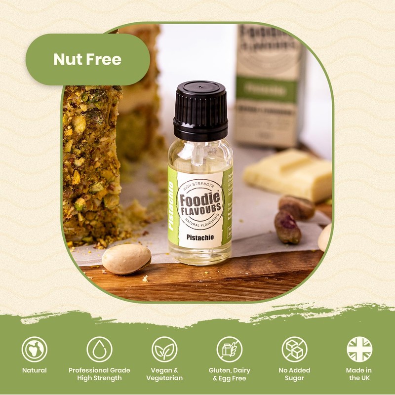 Pistachio Natural Food Flavouring 15ml - Foodie Flavours