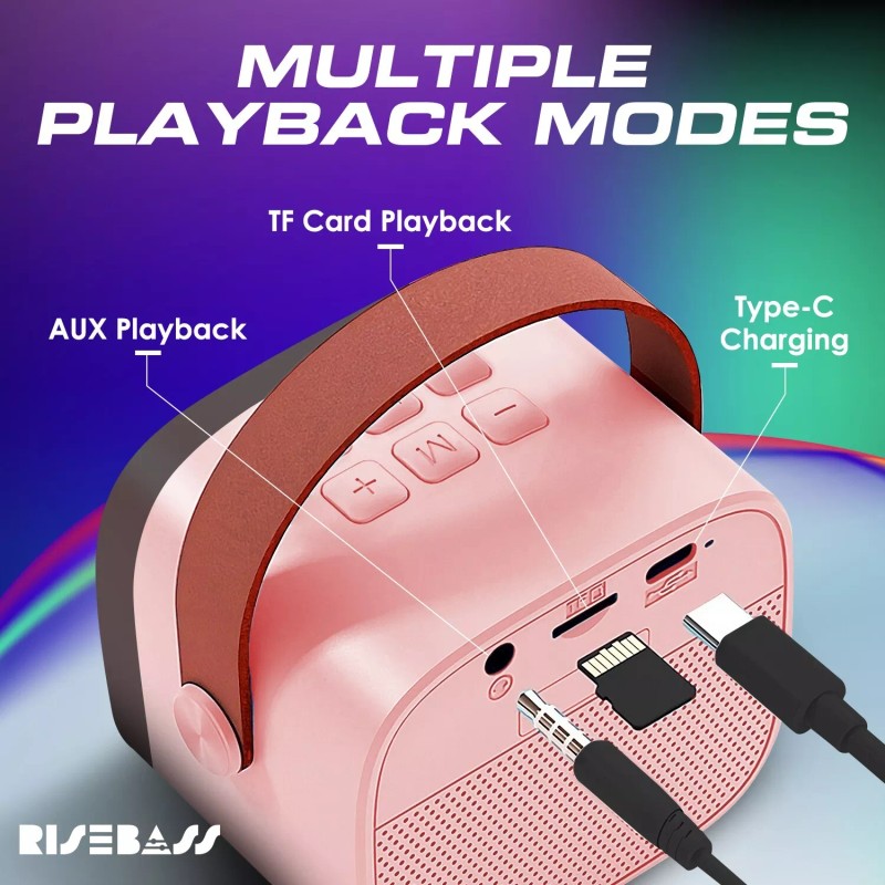 The Singing Machine Risebass Mini Karaoke Machine for Kids Adults,