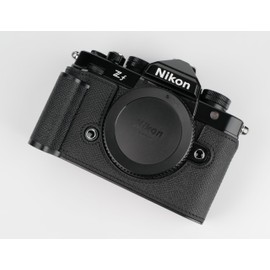 CLChandmade Compatible Nikon ZF Exclusive Camera Case, Camera Cover, Camera Bag, Genuine Leather, 3-in-1 Design of Head Layer, Metal Base Plate, Handle (Black and Black Link)