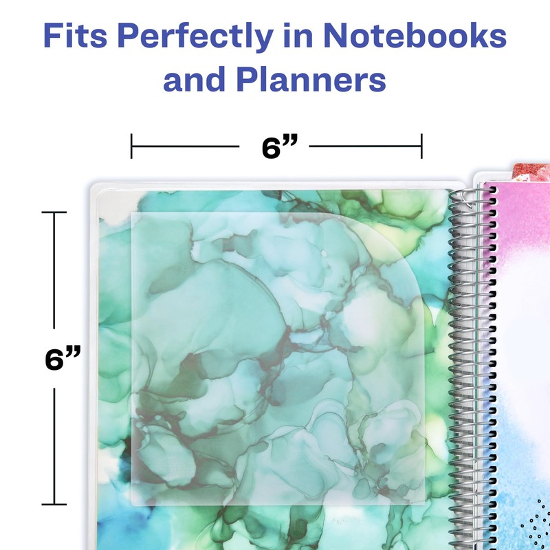 Avery Corner Pockets, 6" x 6", Translucent Files for Planners