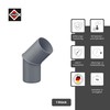 INEFA Rain Pipe Elbow 45 Degrees for Downpipe, PVC DN