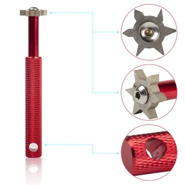 HIFROM Groove Sharpener with 6 Heads - Golf Re-Grooving Tool and Cleaner for All Irons Pitching Sand Lob Gap and Approach Wedges and Utility Clubs Red Color