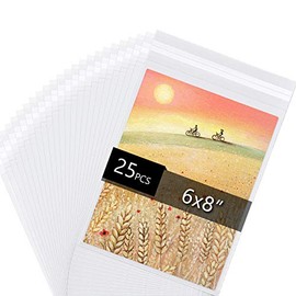 Acid Free 1.496mil (Single Side) Crystal Sealed Clear Bags for 6x8 Art Prints, Photos, 6 1/2 Inches by 8 1/3 Inches, 25-Pack