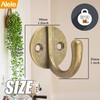 Alele Single Prong Hook Hanger,Robe Towel Hooks,Zinc Die Cast, Set