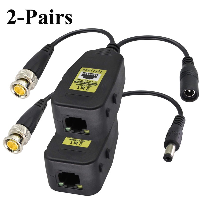AAOTOKK Passive Video RJ45 to BNC Transceiver Transmitter HD CVI/TVI/AHD/CVBS,