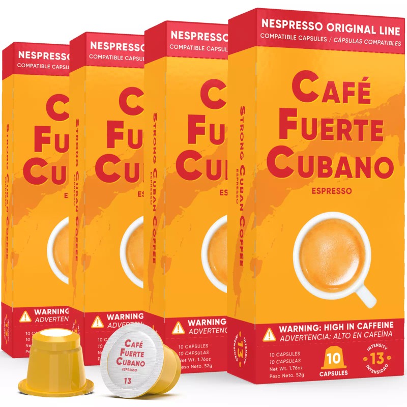 Cafe Fuerte Cubano, Espresso Pods, Nespresso Original Line Compatible Capsules