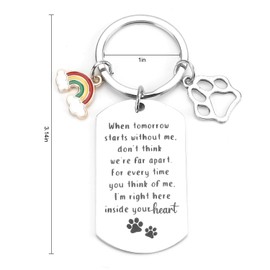 Pet Memorial Keychain,Pet Memorial Gift Keychain for Loss of Dog or Cat,Sympathy Keychain for Pet Owners,Dog Remembrance,Loss of Pet Keychain,Pet Condolences Gift for Loss Dog,Rainbow Keychain