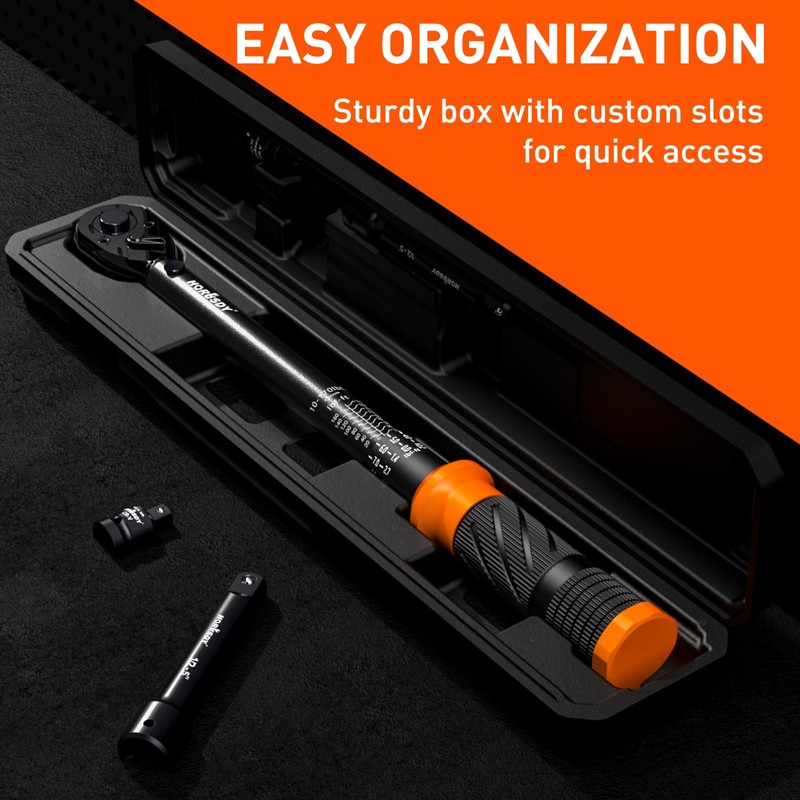 HORUSDY 1/2-Inch Drive Click Torque Wrench Set – 10–170 ft-lb
