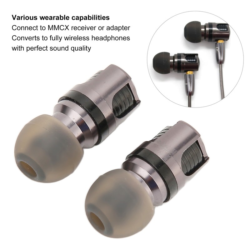 MMCX Earbuds 0.4in Dynamic Drive DIY Detachable Wire Connected Deep