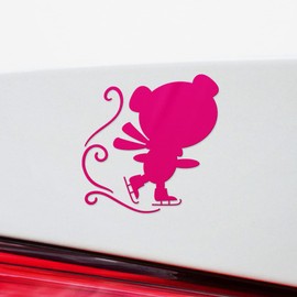 Panda Ice Skating (Pink) (Set of 2) Luxury Weatherproof Vinyl Decal Stickers for Laptop Desktop Smartphone Car Dirt Bike Wall Room Mason Jar Bathtub Door Skateboard Console Truck - ANGstic0c6951PI
