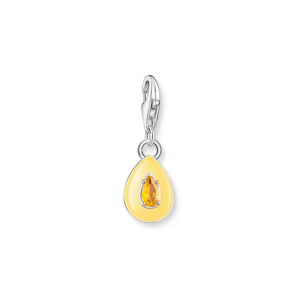 THOMAS SABO Charm-Anhänger oranger Tropfen aus hochwertigem 925er Sterlingsilber mit