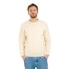 SAOL 100% Merino Wool Men's Irish Traditional Aran Crew Neck