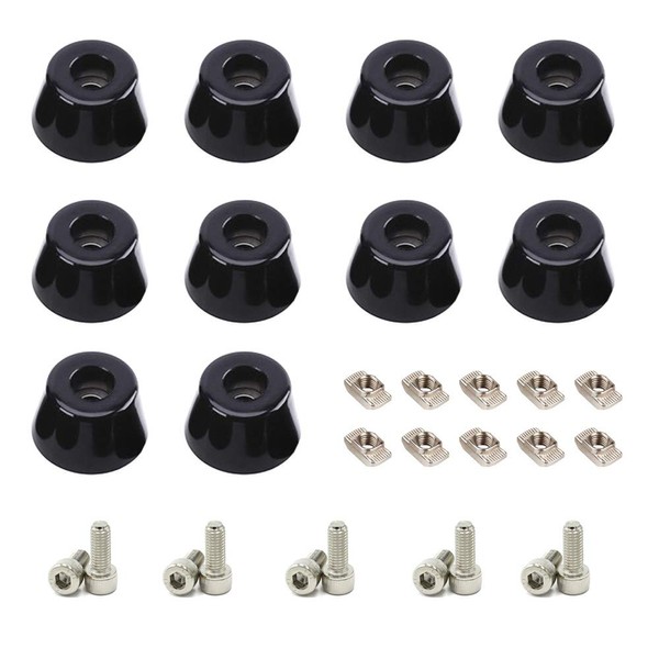 Befenybay 10PCS Anti-Vibration Rubber Landing Mat Feet, 10PCS T-Nuts, 10PCS