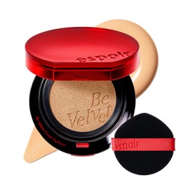 espoir [NEW] Be Velvet Cushion Foundation | Long-lasting Color Extreme Coverage | Comfortable Velvety Finish | Korean Cushion Foundation (#23 Beige, 0.46 Ounce (Pack of 1))