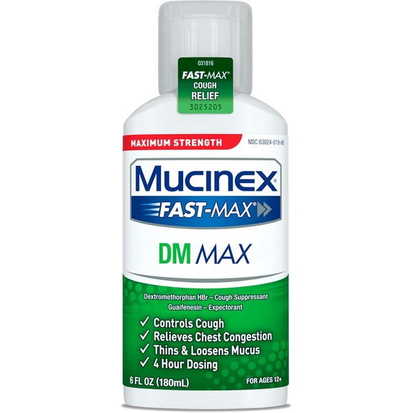 Mucinex DM Max Liquid Cough & Cold Medicine for Adults,