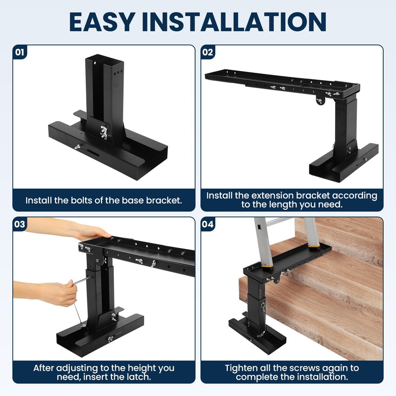 Ladder Extender Pro, Heavy-Duty Ladder Leveler, 20"-29.9" Adjustable Length Range