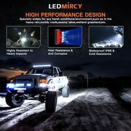 LEDMIRCY R4 Pure White LED Rock Lights Kit with Roker Switch Wire Harness 12PCS Rock Lights White for Offroad Trucks ATV UTV SUV Underglow Lights Trail Rig Lights Under Body High Power Waterproof