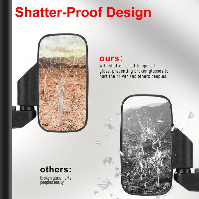 OFIG UTV Ranger Side Mirrors and UTV Center Mirror Set