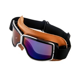 1Storm Motorcycle Scooter Mopeds Goggles Half Helmet Vintage Vespa Pilot Aviator Style, GK_631 Orange Frame Tinted Lens