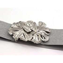 Silver Belts for Women Dresses Women's Elastic Vintage Belt Silver Stretchy Wide Waist Cinch Belt Women Ladies Elastic Vintage Wide Waist Belt for Women Girls Retro Cinch Belts Waistband