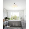 AUTELO Black Semi Flush Mount Ceiling Light, 3-Light 18" Flush