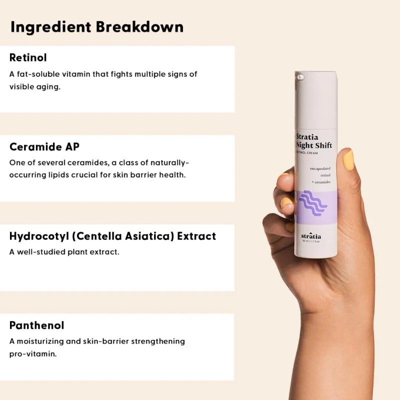 Stratia Night Shift Retinol Cream Hidratante Facial Que Desa