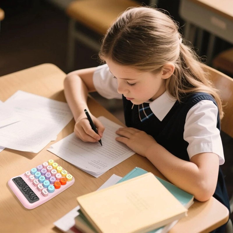 lohey Calculator, 12 Digit Cute Desk Calculator with LCD Display