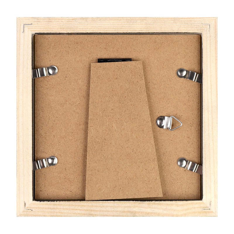 4x4 Grain Picture Frames Square Classic Natural Wood 6 Pack