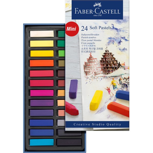 Faber-Castell 128224 Demi pastel carre tendre boîte de 24