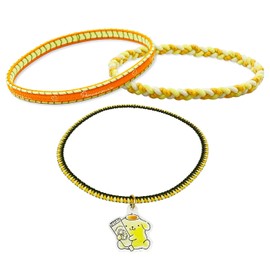 [INOUE] Sanrio Characters Anti-Static Rubber Bracelet 3 Pieces/2024 Made in Japan Cute Inoue Tsukui Braid, Nylon, Acrylic, Natural Rubber, Brass