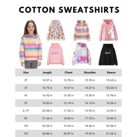WELAKEN Rainbow Heart-shaped Sweatshirts for Girls Toddler & Kids II Little Girl's Pullover Tops Sweaters & Hoodies