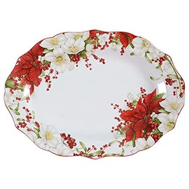 222 Fifth Winter Harmony Oval Serving Platter 14"