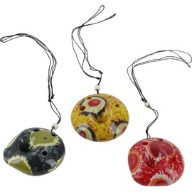 GURU SHOP Musical Instrument Made of Clay, Handmade Flute - Ocarina Multicoloured, 3 x 8 x 8 cm, Musical Instruments