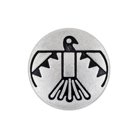 Bezelry 10 Pieces Aztec Thunderbird Metal Flat Base Screw Back Concho Rivets. Screw Included. 20mm (3/4 inch)(Antique Silver)