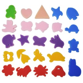 24 Pieces Paint Sponges, Painting Sponge Kit, Multi-shape Sponge Stamps, Colorful Pattern Sponge Painting Tools, DIY Kids Painting Tools, Handicrafts Painting Tools
