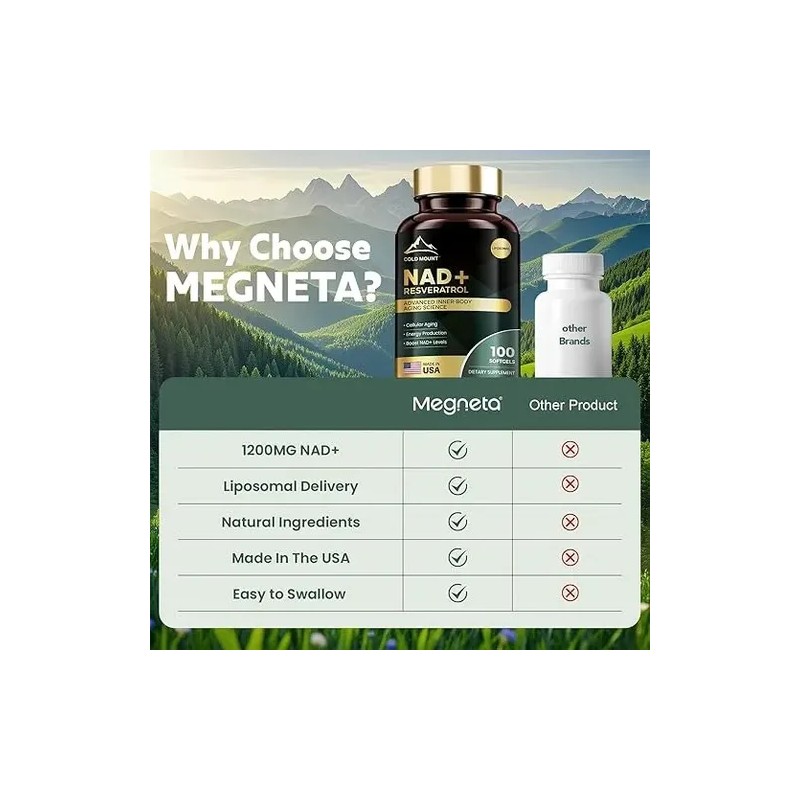 Suplemento Nad+ Resveratrol 100 Softgels