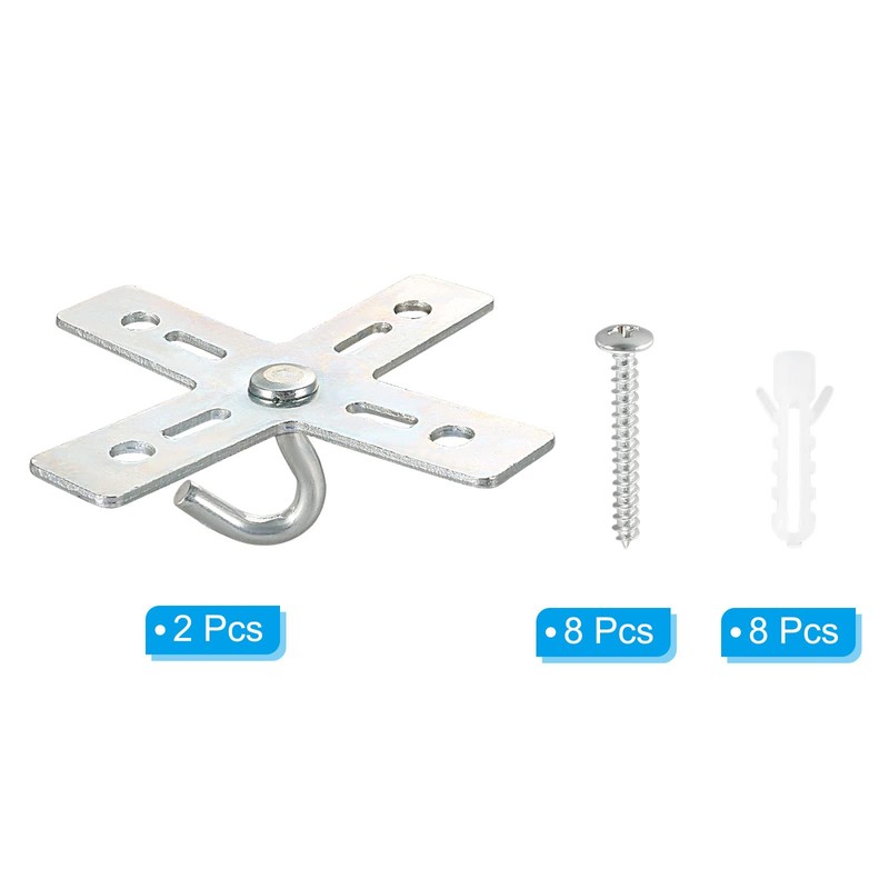 PATIKIL Ceiling Hook Kit, 3 Set Cross Design Metal Plate