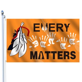 Orange Flag Orange Shirt Day Flag,Indigenous Children Orange Shirt Day Flags for Parade, Party, Outdoor Decoration Banner(5x3ft,One Side-A02)