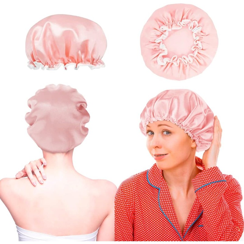 BEE VIBES Gorra de Baño Satín 3 Pack Doble Capa