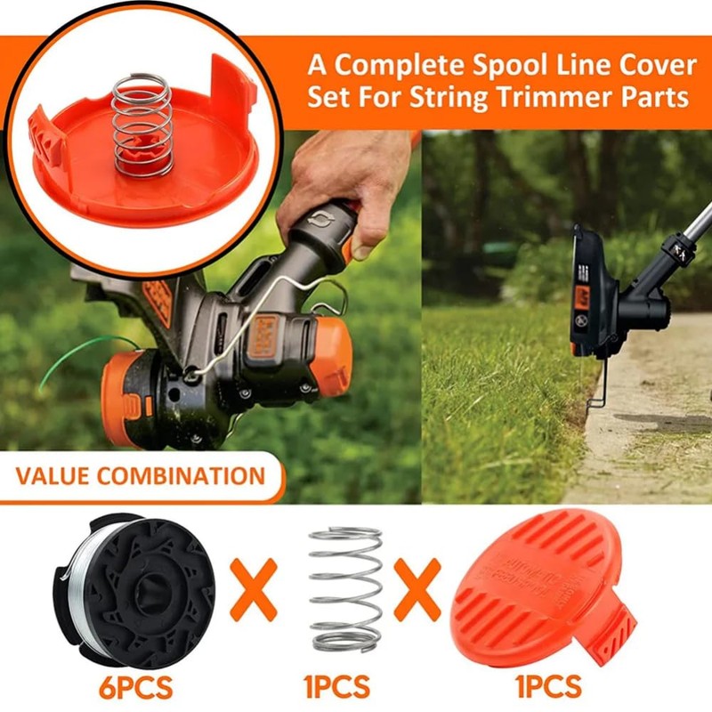 JINHENB 6 Pieces Strimmer Spool Line for Black and Decker,