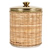 Creative Co-Op Rattan Wrapped Stainless Steel Canisters, Set of 4,