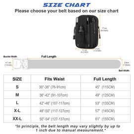 Bestkee Men's Tactical Belt, Heavy Duty Military Style, Quick Release Metal Buckle, 38 mm Width, Gift with Tactical Molle (Modular Lightweight Load-Carrying Equipment) Pouch and Hook