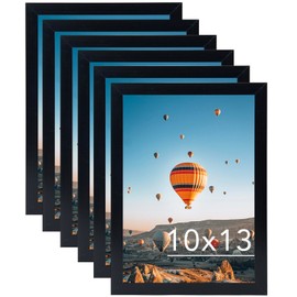 JCJMY 10x13 Picture Frame Set of 6 Black for Wall Hanging, Wall Mounting Horizontally or Vertically, 10 x 13 Wall Gallery Poster Photo Frame with Shatter Resistant Plexiglass, 6 Pack, Black