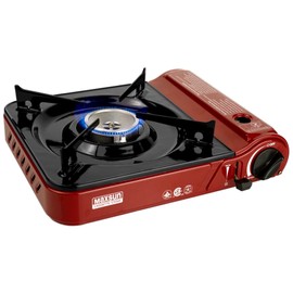 Maxsun Portable Gas Stove MS3800 (Red), 9,560BTU High Power, Camp Stove, Outdoor/Indoor, with Carrying Case