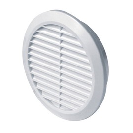 White Round Air Vent Grille 80mm with Fly Screen Mesh Round Ventilation Duct Furniture Cover Festoon T42