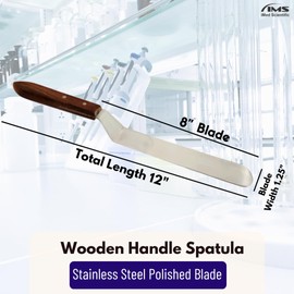 Dental Lab Spatula with Offset Stainless Steel Polished Blades and Wooden Handle Multipurpose Bayonet Knife for Plaster Alginate Mixing to do Laboratory Tasks (12" Stainless Steel Blade)