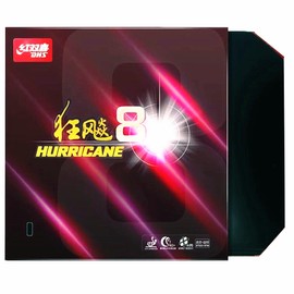 BestParts DHS Hurricane 8 Professional Table Tennis Rubber Sheet Ping Pong Rubber Thickness 2.15mm,Hardness 39 Degree Degree,Red or Black (Black, 40°)