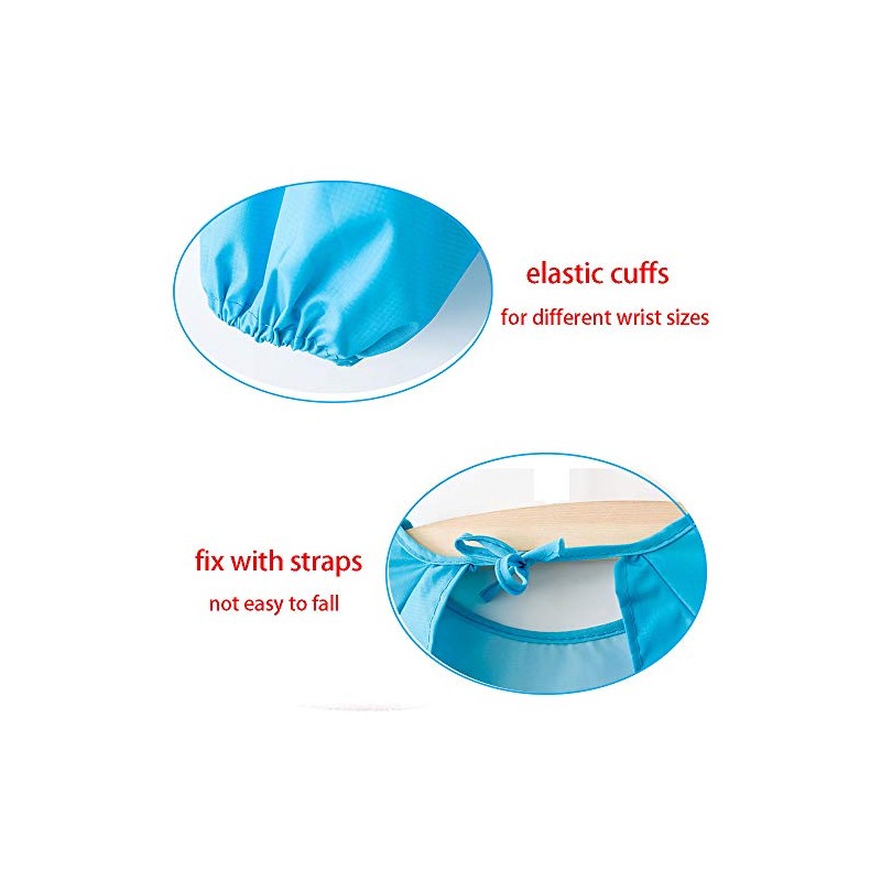 Kids Smock Waterproof Painting Apron with Long Sleeves and 1