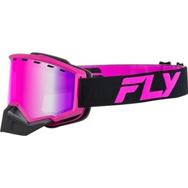 Fly Racing 2024 Adult Focus Snow Goggle Black/Pink with Pink Mirror/Rose Lens; 37-50169